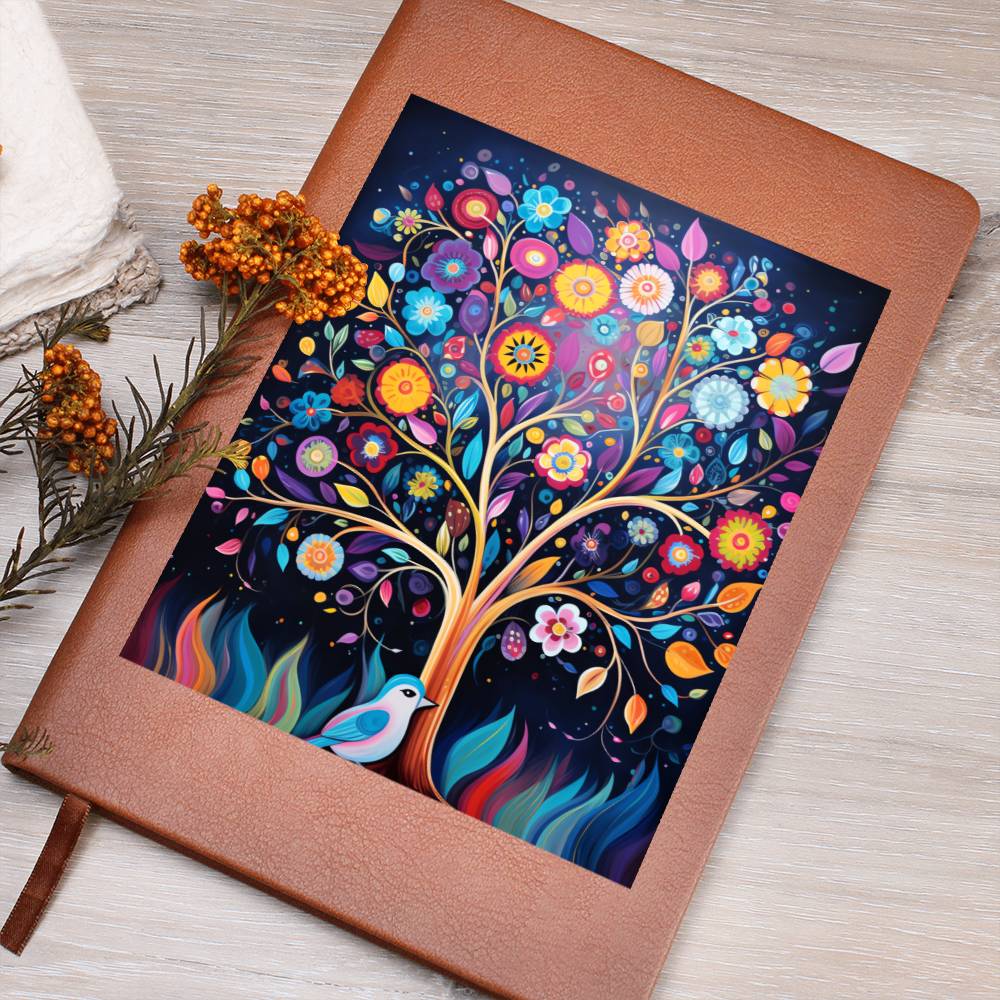 Birds And Floral Design 102 - Vegan Leather Journal
