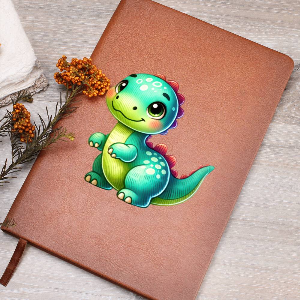 Colorful Baby Dinosaur 083 - Vegan Leather Journal