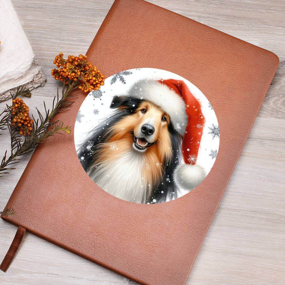 Christmas Dog - Croatian Sheepdog - Vegan Leather Journal