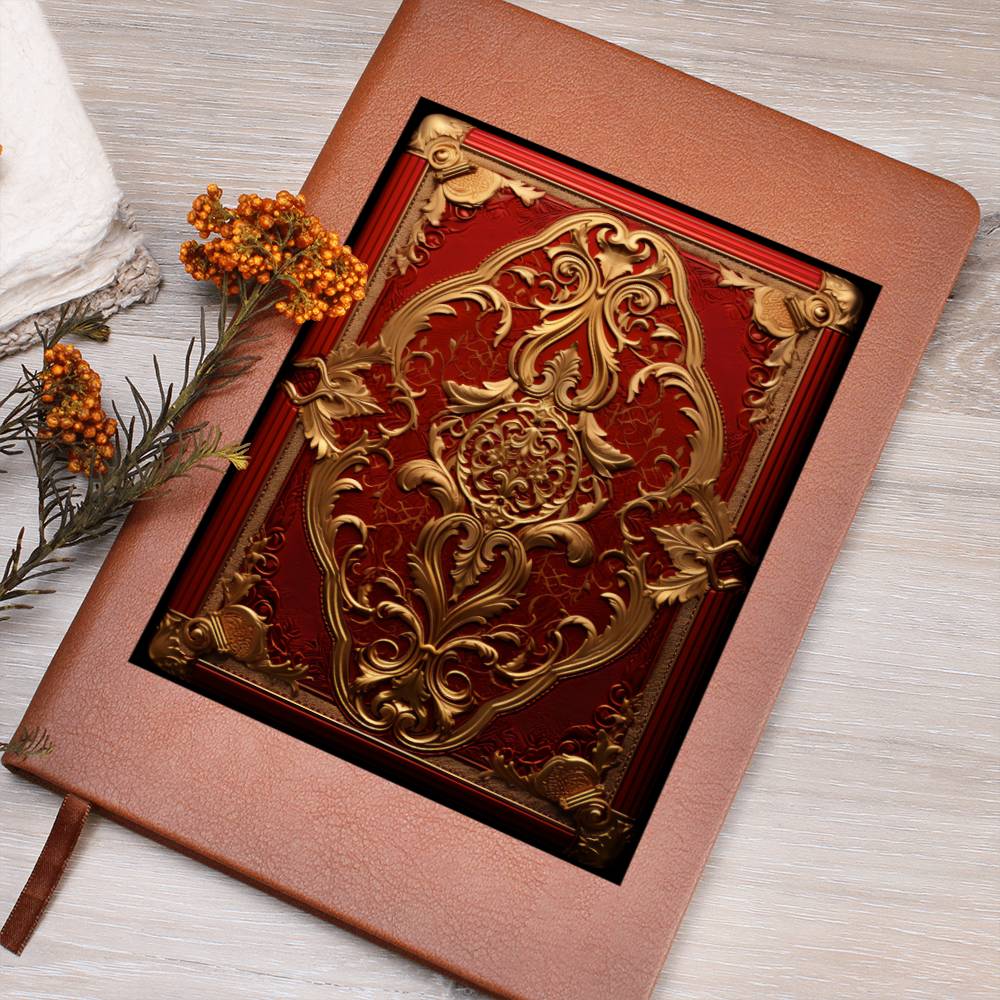 Ornate Gold Cover 017 - Vegan Leather Journal