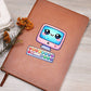 Cute Back to School Sticker 059 - Vegan Leather Journal