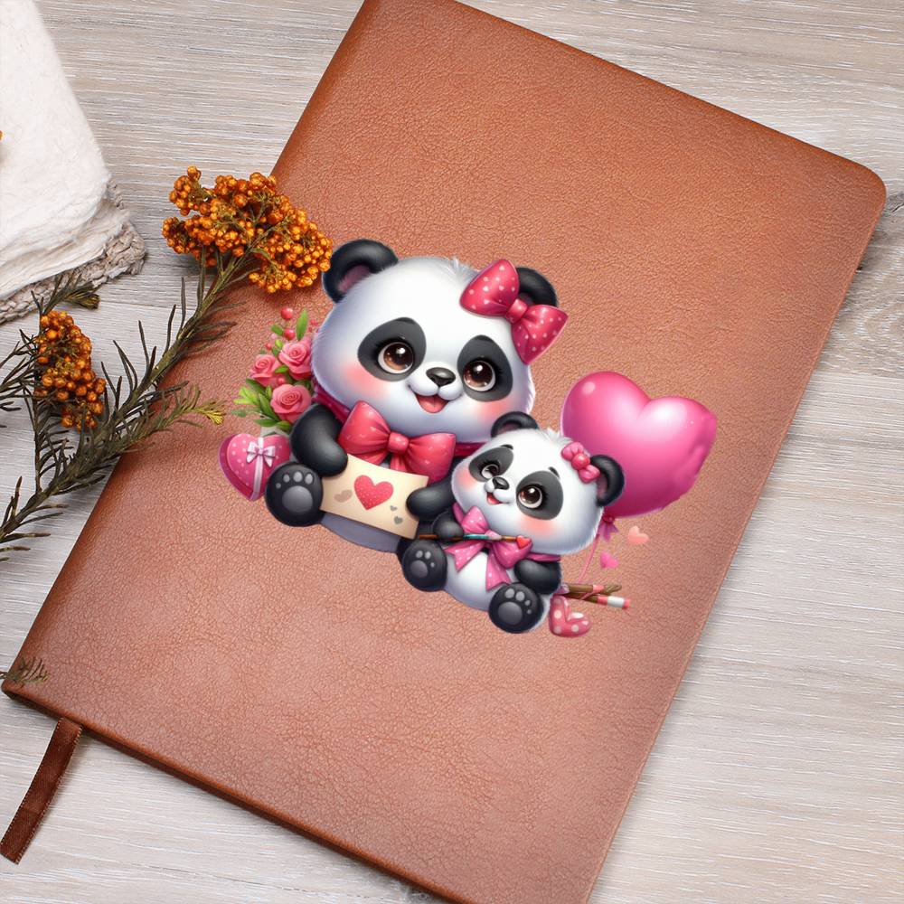 Valentine's Day Panda 016 - Vegan Leather Journal