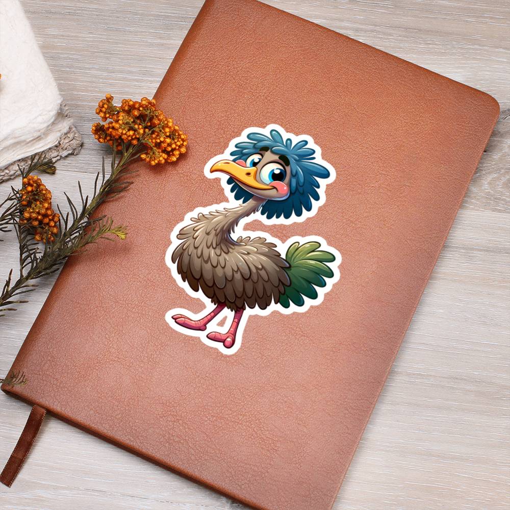 Cute Emu sticker 37 - Vegan Leather Journal