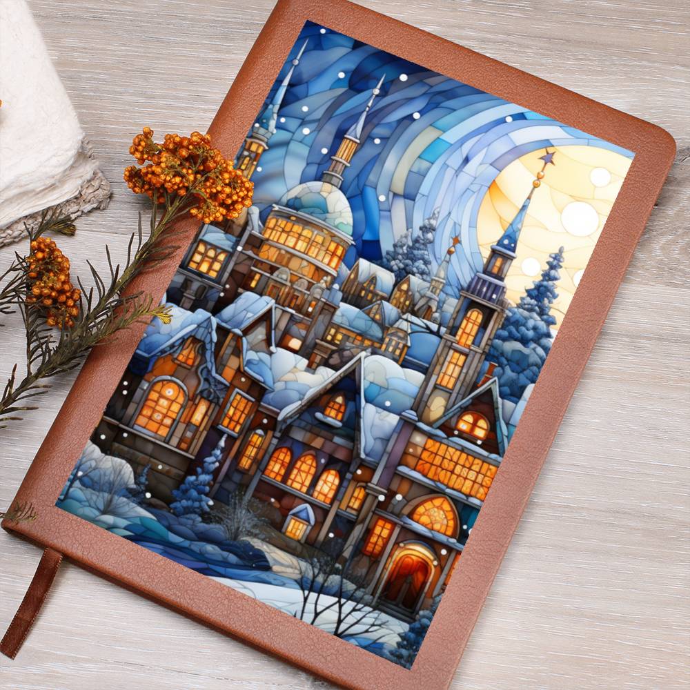 Christmas Stained Glass Design 004 - Vegan Leather Journal