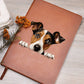Smooth Fox Terrier Peeking - Vegan Leather Journal