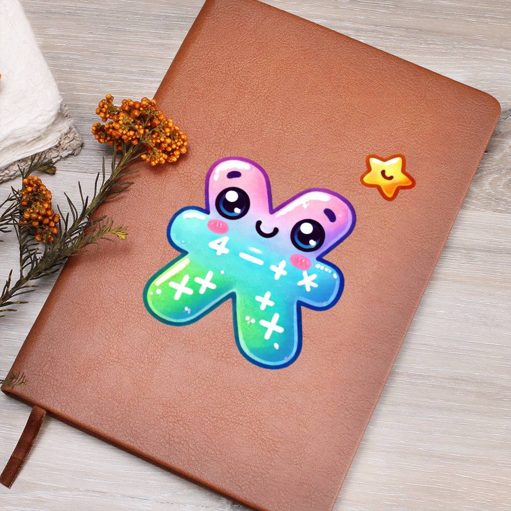 Cute Back to School Sticker 085 - Vegan Leather Journal