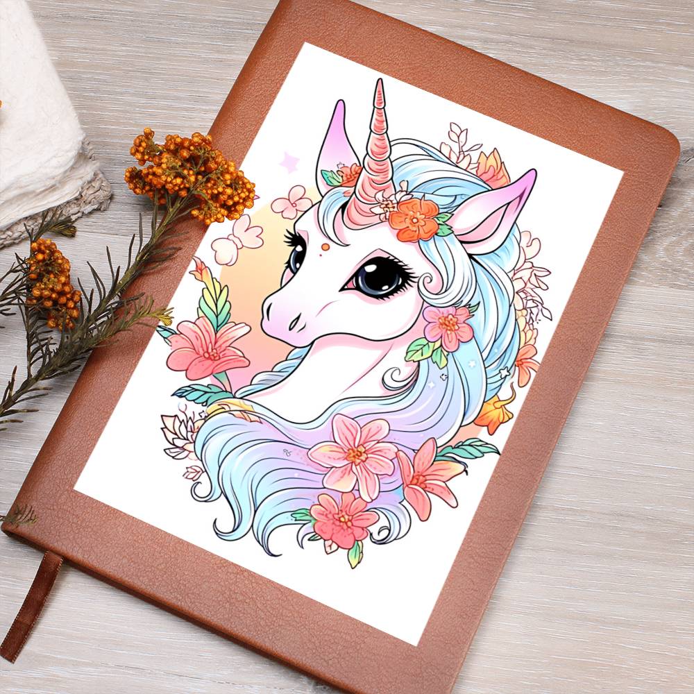 Cute Unicorn 097 - Vegan Leather Journal
