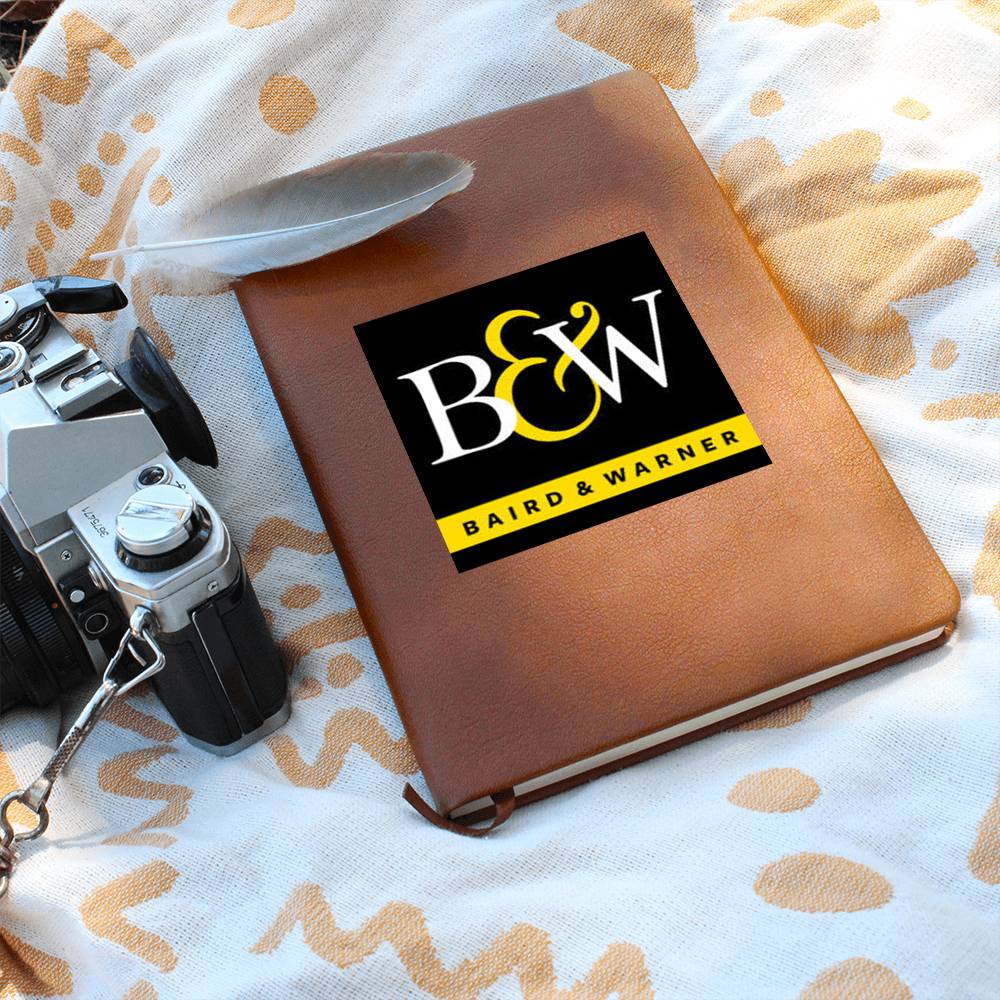 B and W - Vegan Leather Journal
