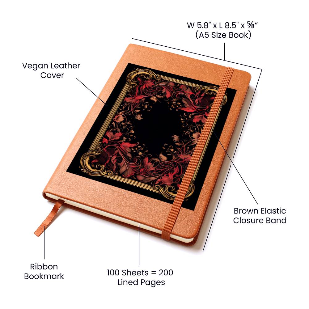 Ornate Gold Cover 003 - Vegan Leather Journal