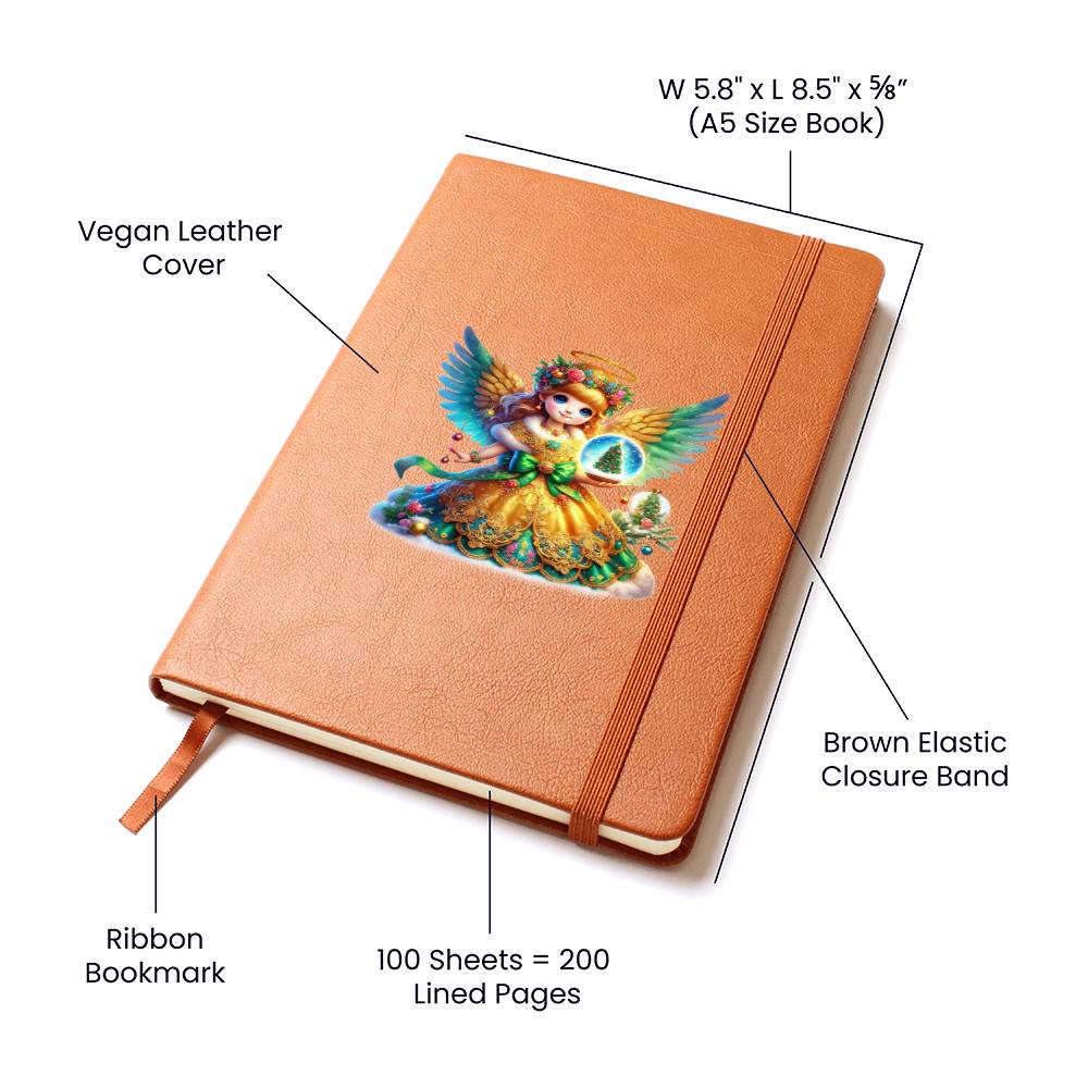 Cute Christmas Angel 011 - Vegan Leather Journal
