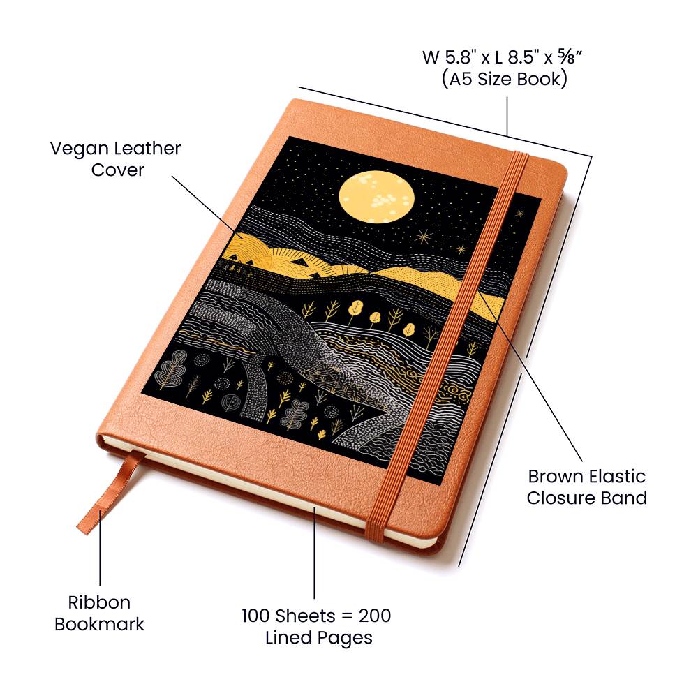 Minimalist BOHO Art 054 - Vegan Leather Journal