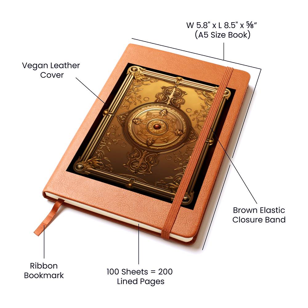 Ornate Gold Cover 060 - Vegan Leather Journal