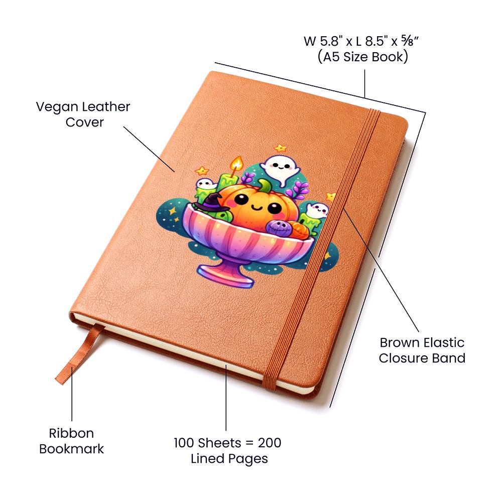 Cute Halloween Sticker 105 - Vegan Leather Journal