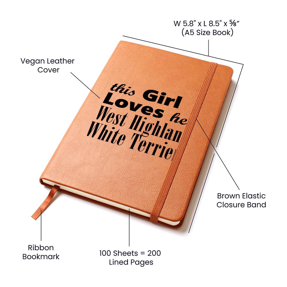 West Highland White Terrier - Vegan Leather Journal