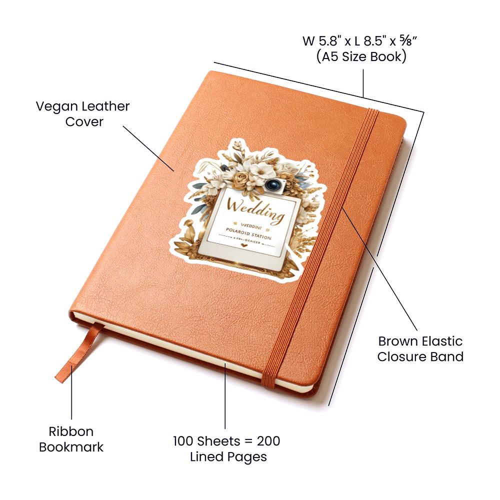 Luxury Wedding Decor Sticker 072 - Vegan Leather Journal