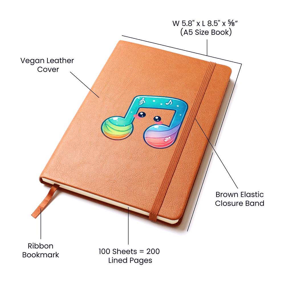 Cute Back to School Sticker 011 - Vegan Leather Journal