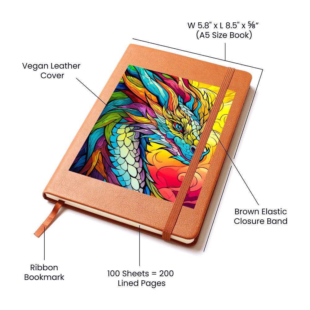 Majestic Dragon 001 - Vegan Leather Journal