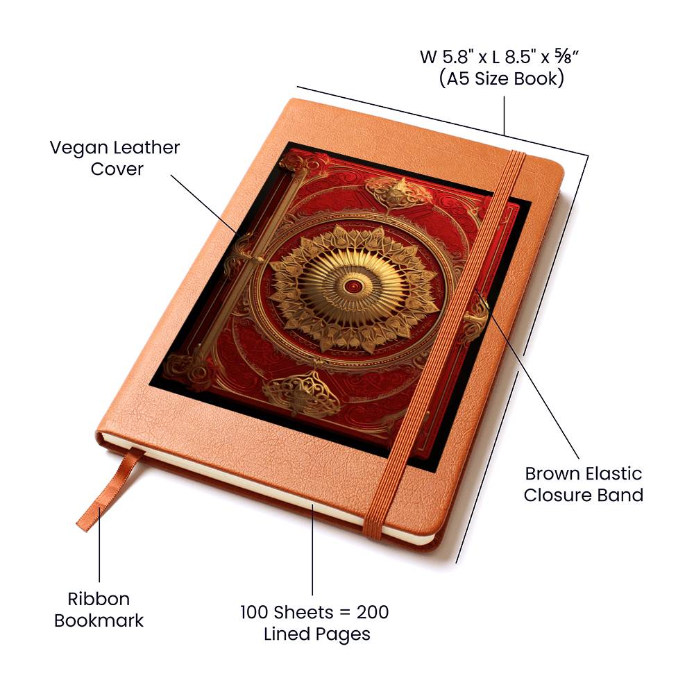 Ornate Gold Cover 128 - Vegan Leather Journal