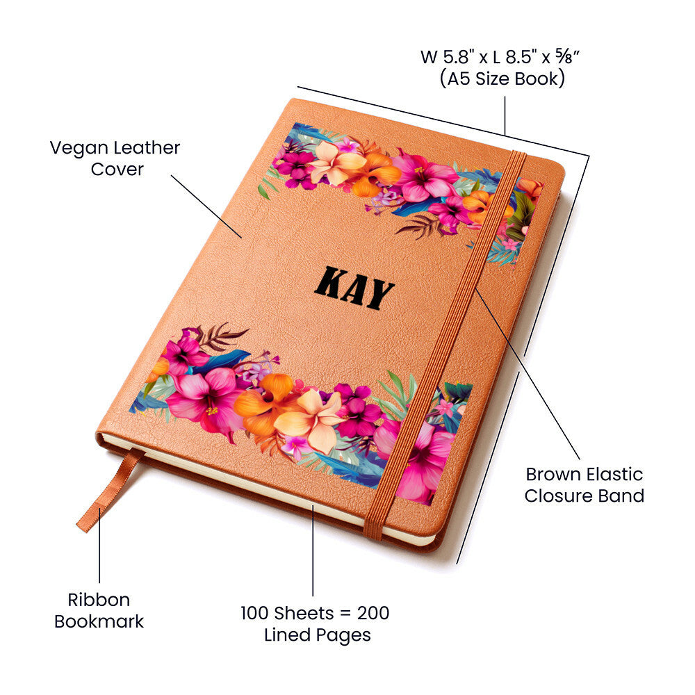 Kay (Tropical Flowers) - Vegan Leather Journal
