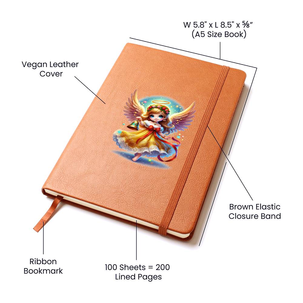 Cute Christmas Angel 013 - Vegan Leather Journal