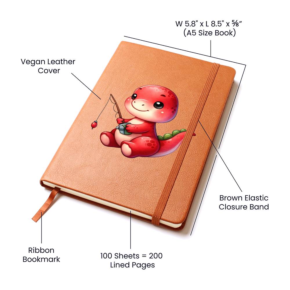 Colorful Baby Dinosaur 043 - Vegan Leather Journal