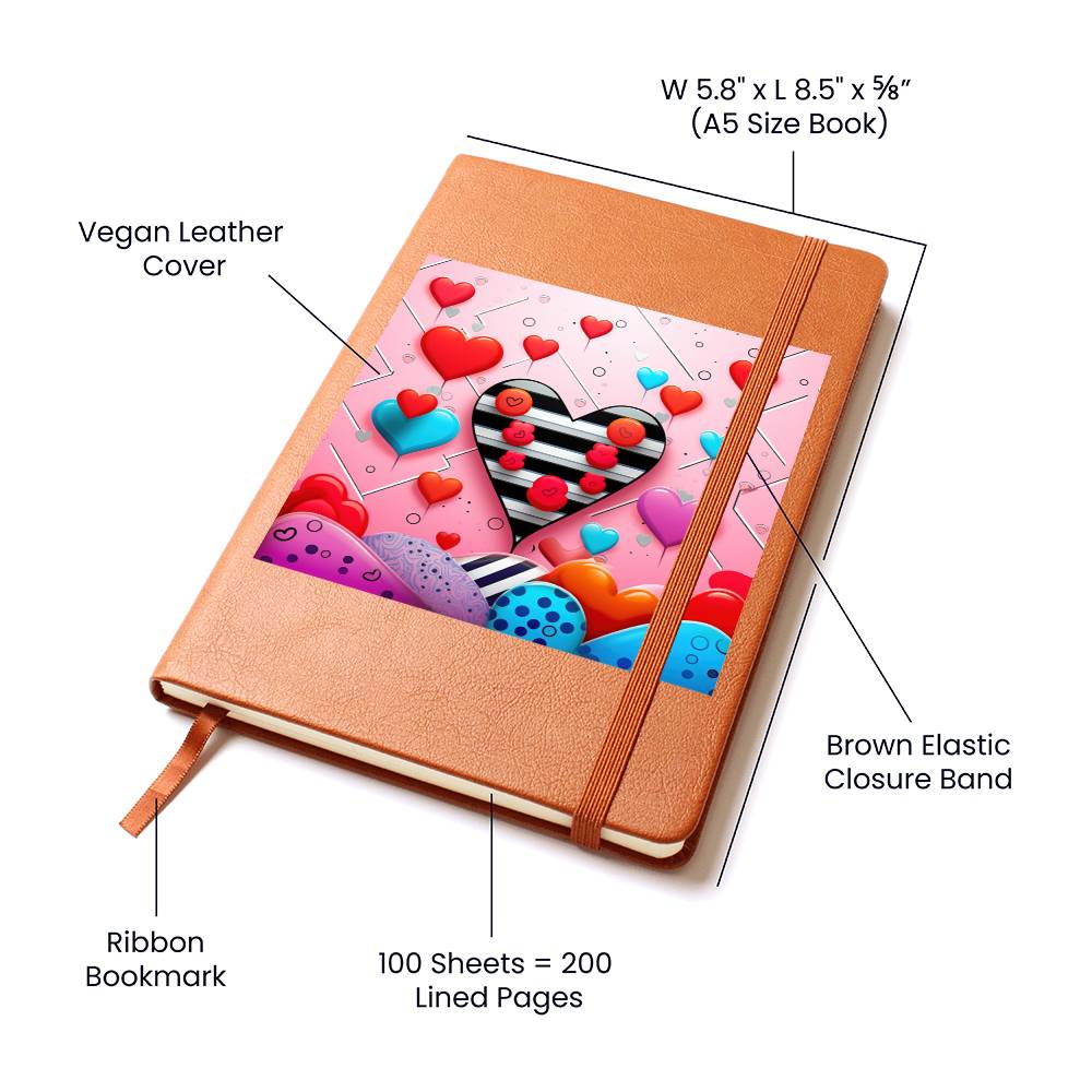 Valentine's Day Pop Art 12 - Vegan Leather Journal