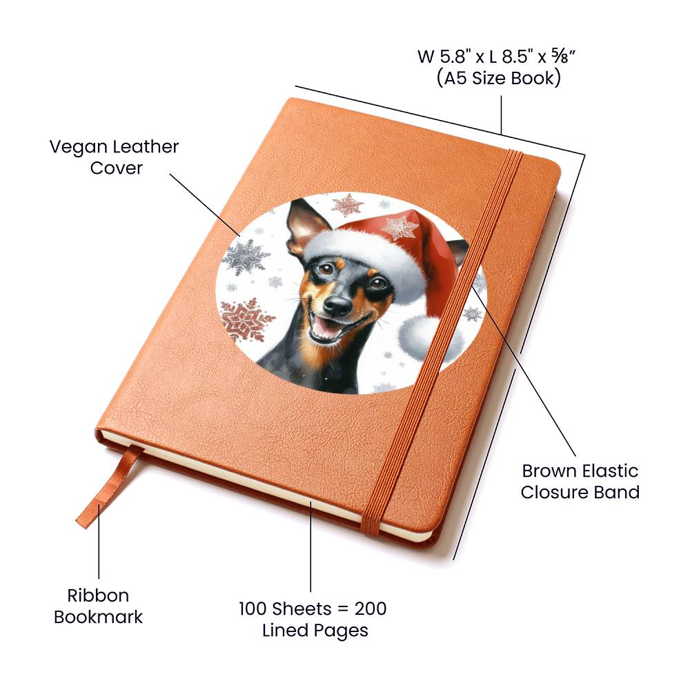 Christmas Dog - Manchester Terrier - Vegan Leather Journal