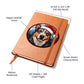 Dog Stained Glass Christmas Design 007 - Vegan Leather Journal