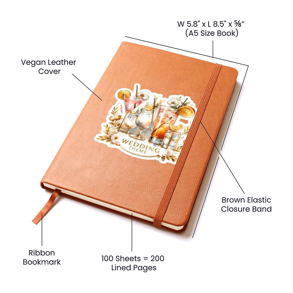 Luxury Wedding Decor Sticker 079 - Vegan Leather Journal