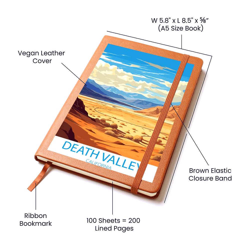 Famous Travel Destinations - Death Valley, California - Vegan Leather Journal