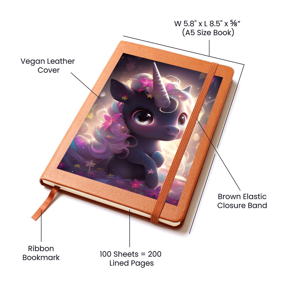 Cute Unicorn 029 - Vegan Leather Journal