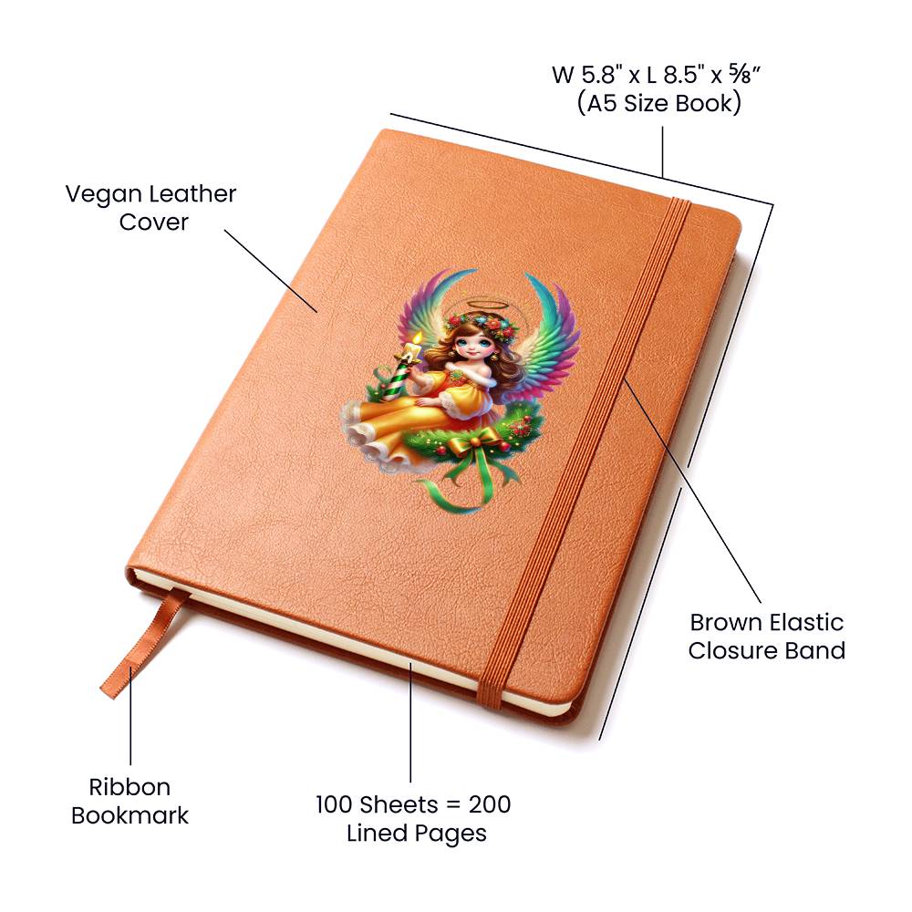 Cute Christmas Angel 025 - Vegan Leather Journal
