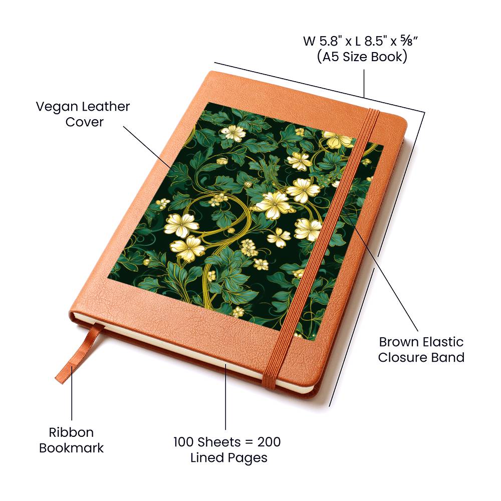 Ornate Gold Cover 084 - Vegan Leather Journal