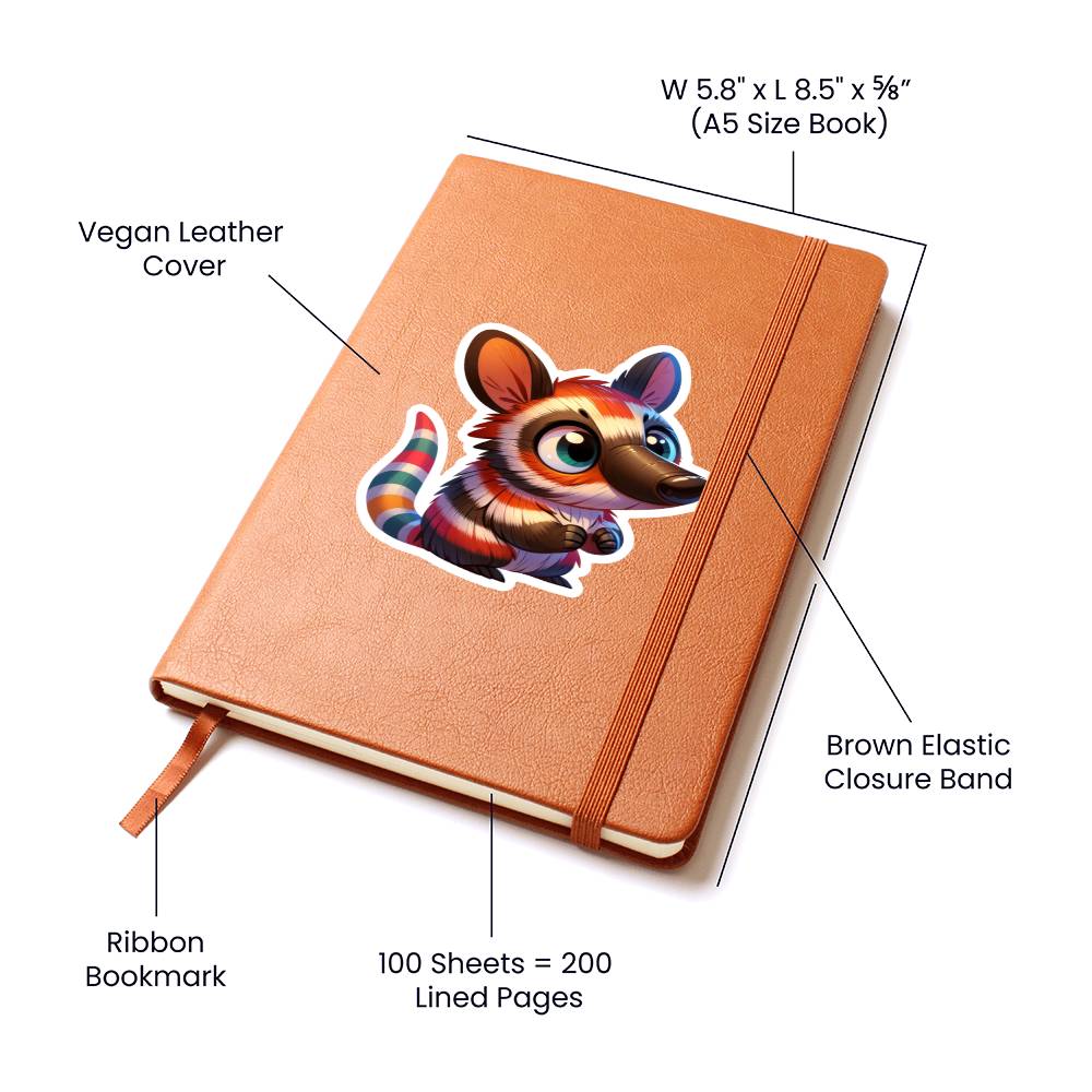 Cute Numbat sticker 103 - Vegan Leather Journal