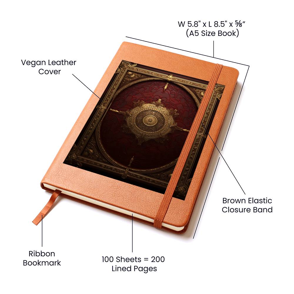 Ornate Gold Cover 036 - Vegan Leather Journal