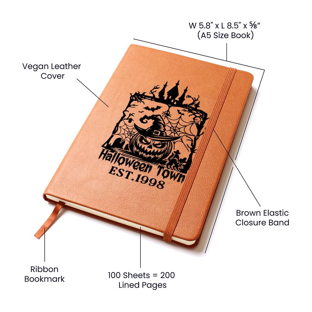 Vintage Halloween Signs 22 - Vegan Leather Journal