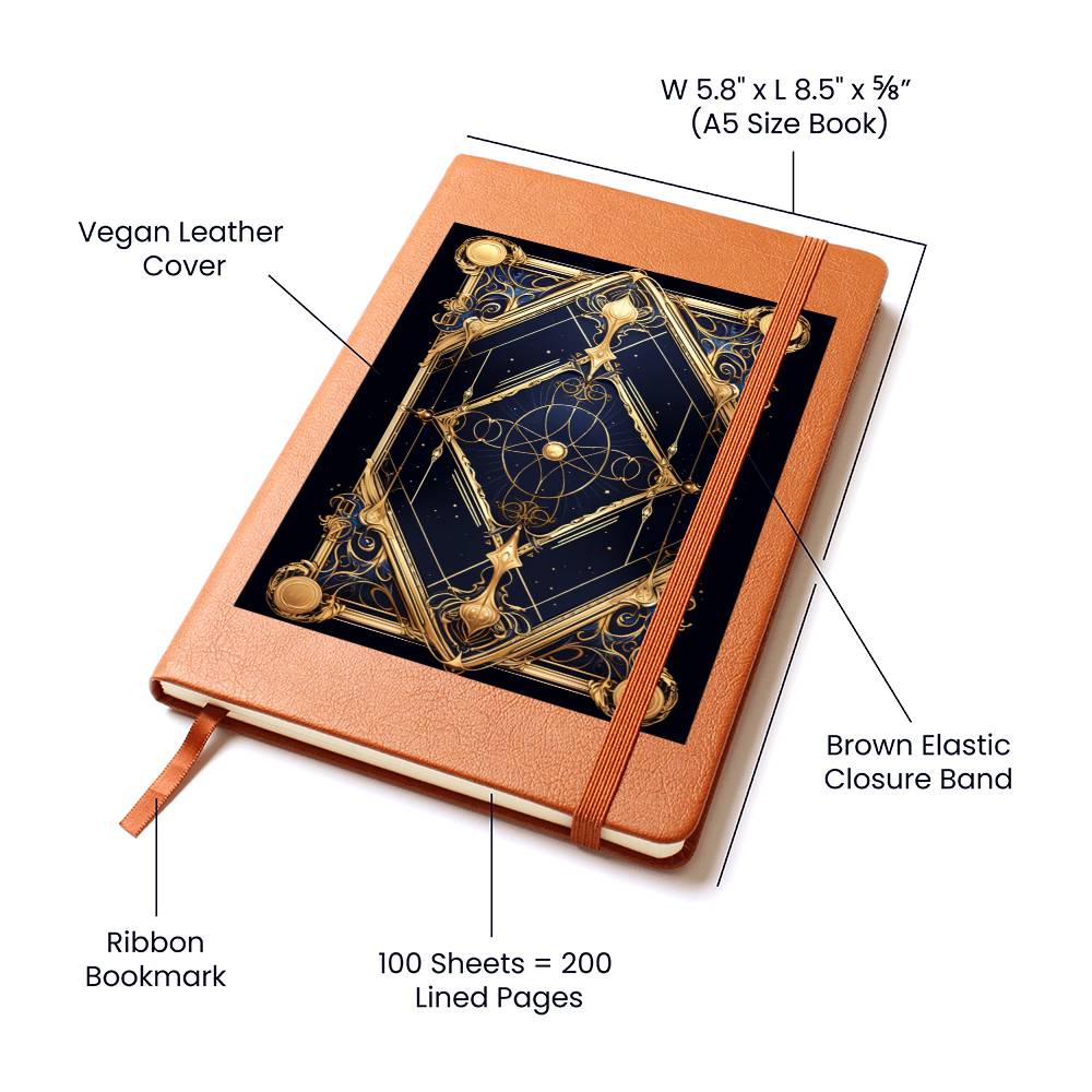 Ornate Gold Cover 002 - Vegan Leather Journal