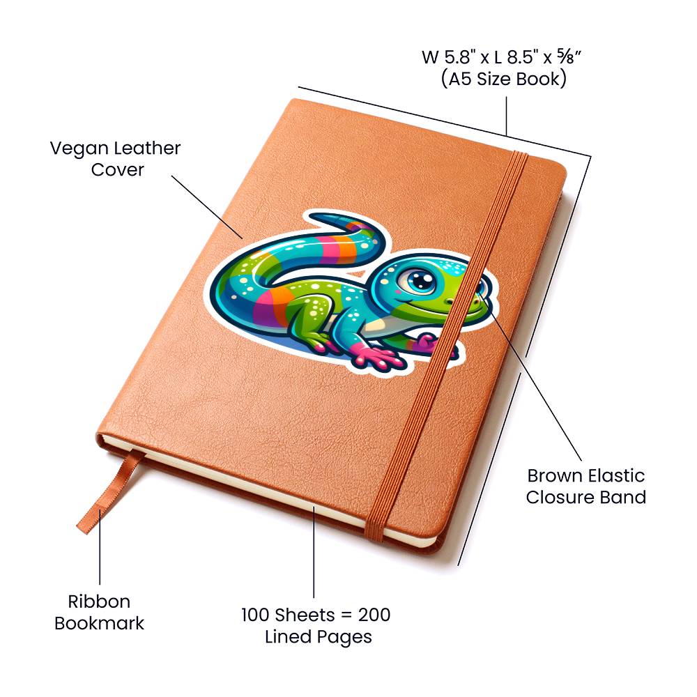 Cute Lizard sticker 87 - Vegan Leather Journal