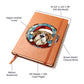 Dog Stained Glass Christmas Design 006 - Vegan Leather Journal