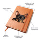 Miniature Pinscher Peeking - Vegan Leather Journal