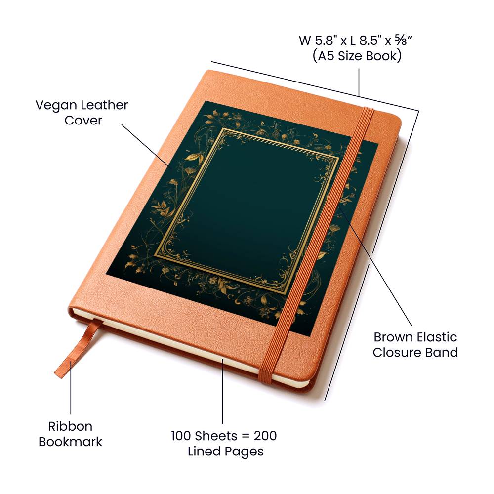 Ornate Gold Cover 049 - Vegan Leather Journal