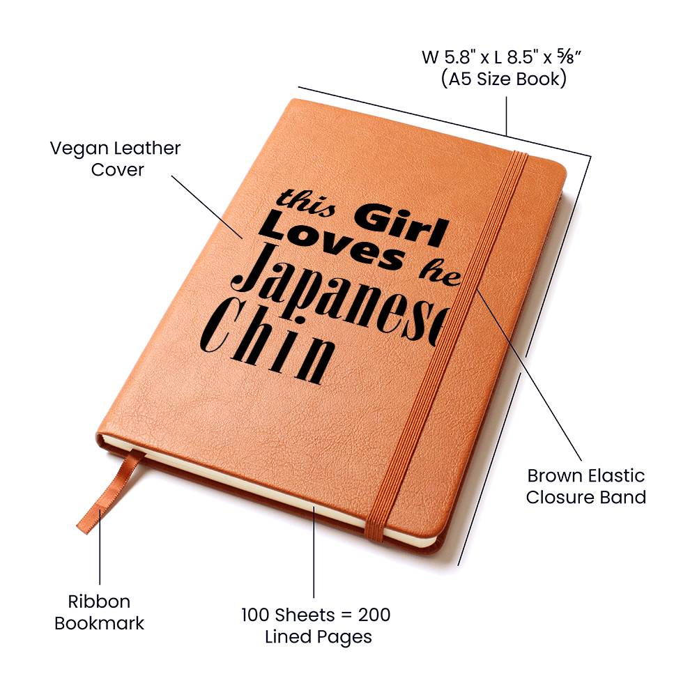 Japanese Chin - Vegan Leather Journal