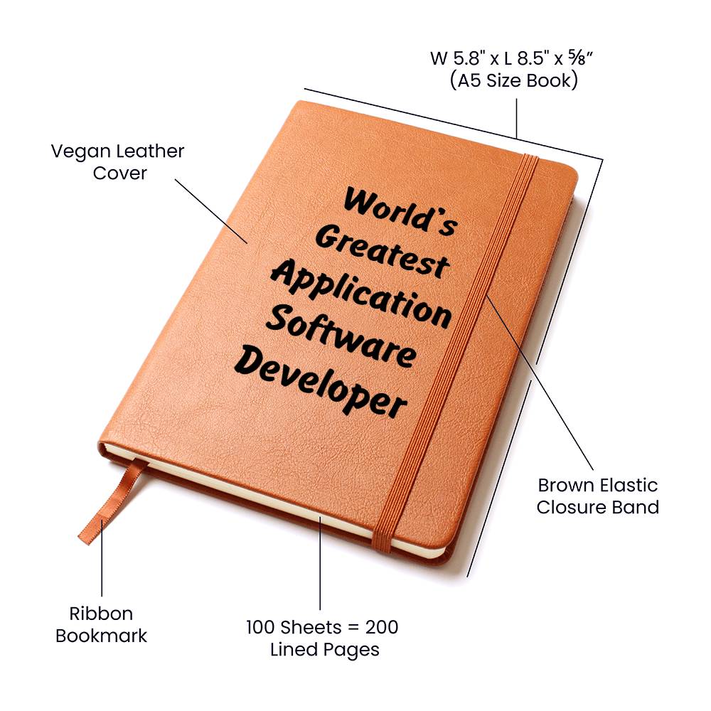 World's Greatest Application Software Developer v1 - Vegan Leather Journal
