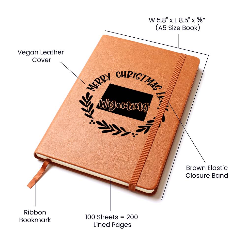 Merry Christmas From Wyoming - Vegan Leather Journal