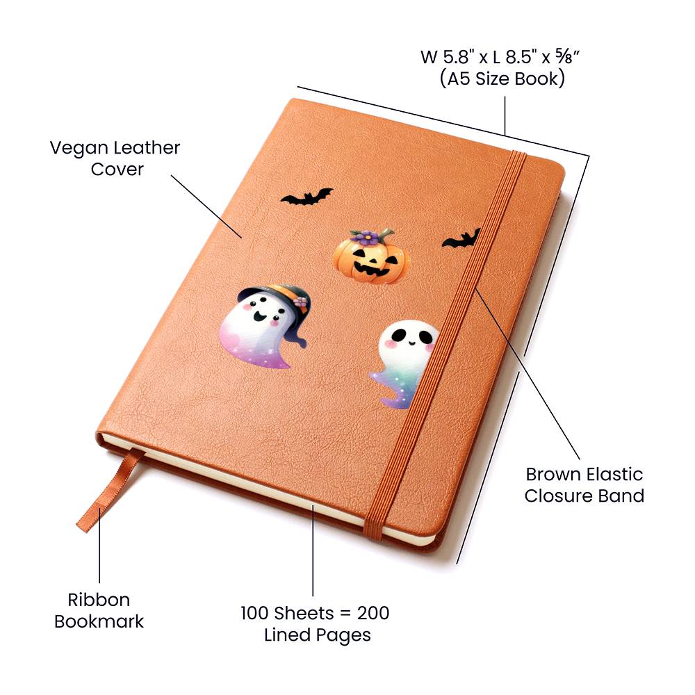 Cute Halloween Sticker 119 - Vegan Leather Journal
