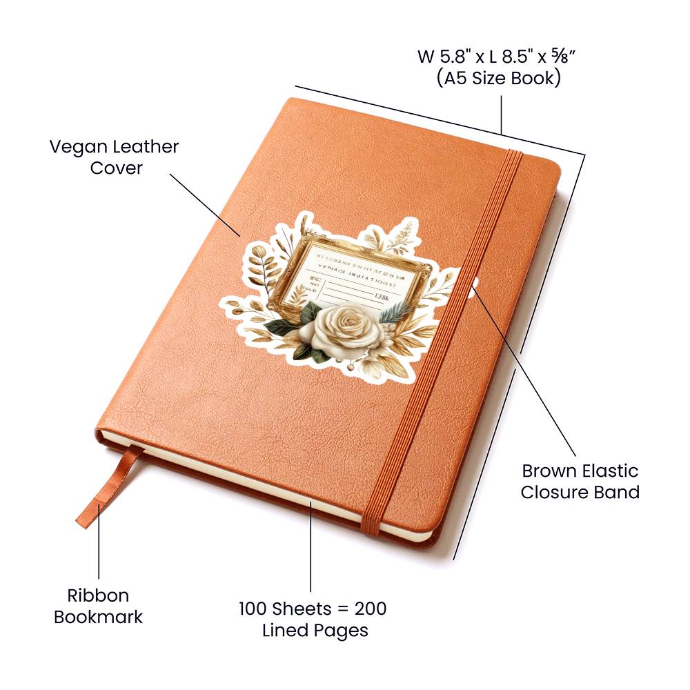 Luxury Wedding Decor Sticker 089 - Vegan Leather Journal