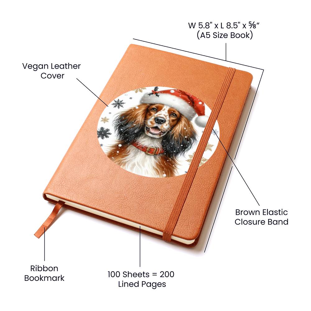 Christmas Dog - Sussex Spaniel - Vegan Leather Journal