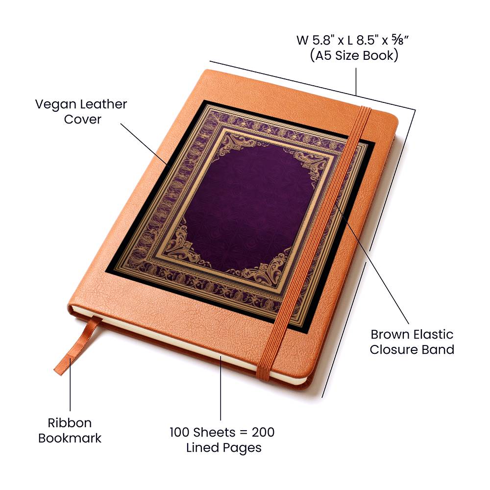 Ornate Gold Cover 065 - Vegan Leather Journal