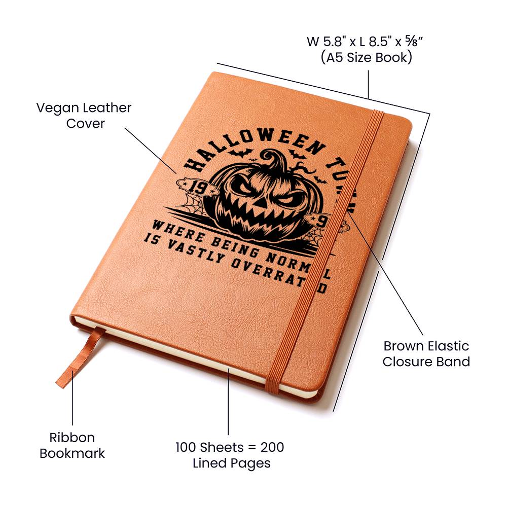 Vintage Halloween Signs 21 - Vegan Leather Journal