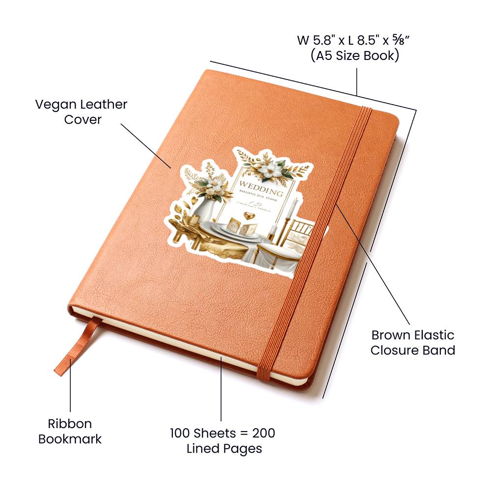 Luxury Wedding Decor Sticker 021 - Vegan Leather Journal